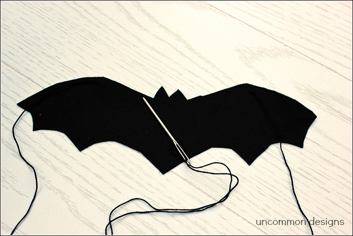 how to make a really simple felt bat garland, crafts, halloween decorations, seasonal holiday decor, Basic sewing skills needed or none
