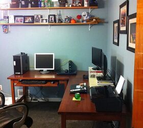 bedroom turned office, craft rooms, home decor, home office, painting