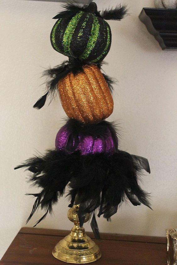 how to make topsy turvy glam pumpkins, crafts, seasonal holiday decor, All done
