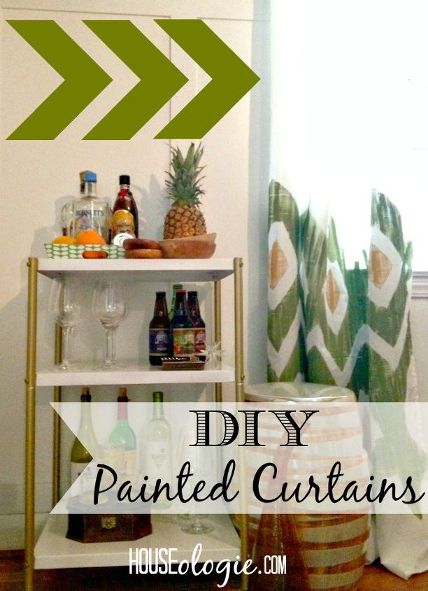 diy painted curtains, crafts, home decor, painting, woodworking projects