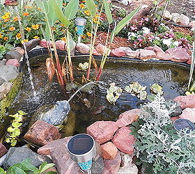 my rock gardens, flowers, landscape, outdoor living, ponds water features, Small pond not done setting stones on edge of pond
