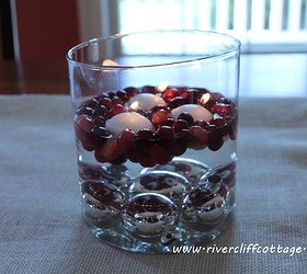 natural christmas holiday table centerpiece, christmas decorations, seasonal holiday decor, Floating candles
