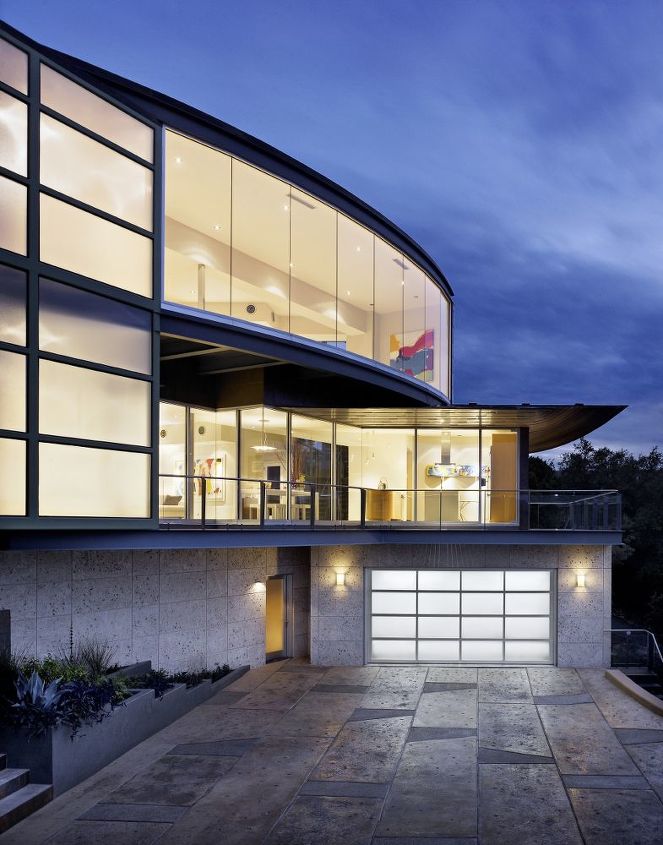 glass garage doors, Lights on Clopay Avante Collection Clear Anodized aluminum frame with frosted glass panels