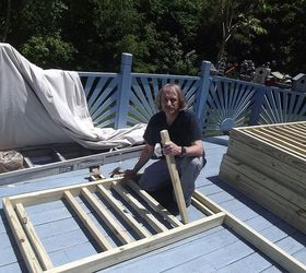 updated and transformed deck to oasis of serenity, decks, diy, how to, outdoor living, porches, woodworking projects, he is having second thoughts but trudges on