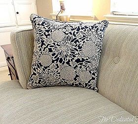 furniture the couch kind, home decor, living room ideas, painted furniture, Custom made pillow in Navy and Beige