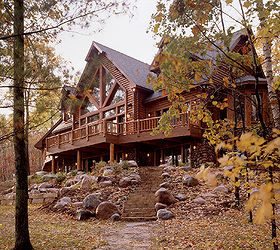 exteriors of log cabins homes, architecture