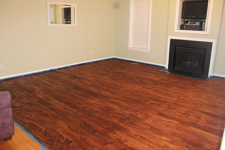laying plywood floors, flooring, woodworking projects, The floors are all stained