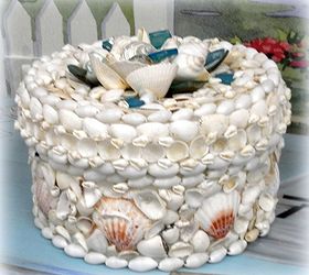 decorating your beach home with upcycled finds, home decor, repurposing upcycling, shabby chic, A seashell storage box