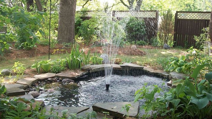 i am inviting you all to see my pond now that it is clean, landscape, outdoor living, ponds water features