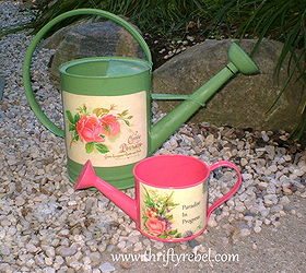 decoupaged watering cans, crafts, decoupage, Decoupaged Watering Cans