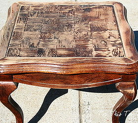 paint stain pretty side table, painted furniture, The Before of the table with top sanded down