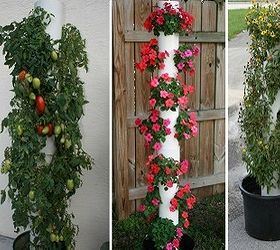 10 diy vertical garden ideas, diy, gardening, PVC pipe is safe for veggie growing create towers like these ones seen on OBN Network