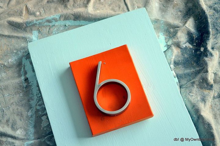 mid century style house number, crafts, curb appeal, Painted and Placed