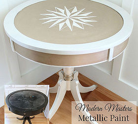 Modern Masters Metallic Paint Makeover {$3 Thrifty Table}