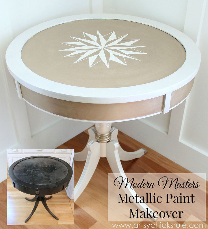 modern masters metallic paint makeover 3 thrifty table