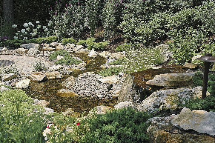 fun beautiful and safe for kids think pondless waterfall and stream, Pondless stream meanders though the landscaping