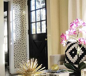 a chic and welcoming stenciled foyer entry, foyer, home decor, painting