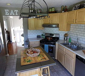 painted backsplash, home decor, kitchen backsplash, kitchen design, painting, tiling