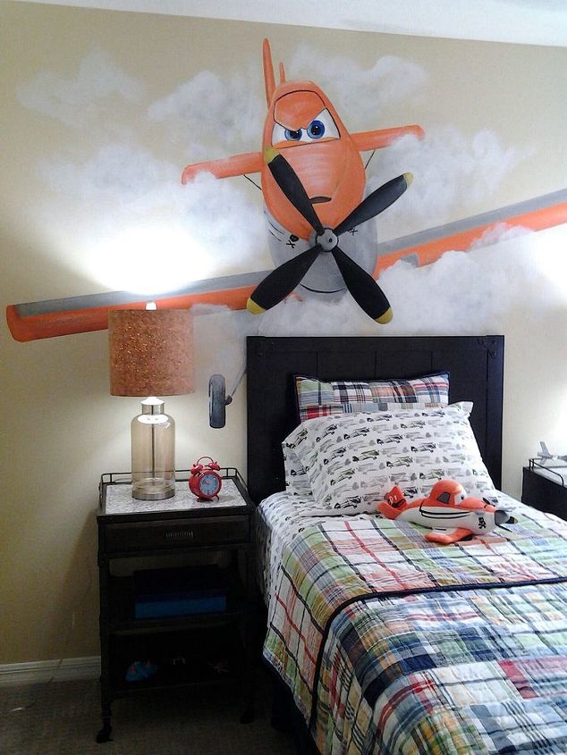 fun kids rooms, bedroom ideas, home decor, painting, wall decor, Planes room I painted in Orlando for designer Tanya McCulloch