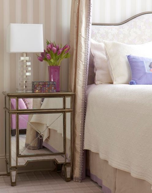styling your bedside tables, bedroom ideas, home decor, Glitz and glamor all the way
