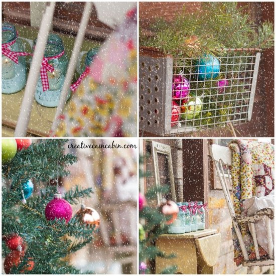 10 lindas varandas de natal tudo em um s lugar, Alpendre em tons de joias coloridas da Creative Cain Cabin