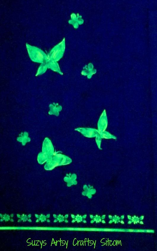 disney revamp of a bland guest room, bedroom ideas, home decor, Glow in the dark butterflies