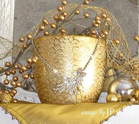 new years eve the party s over, seasonal holiday decor, Golden Candle with Glitz