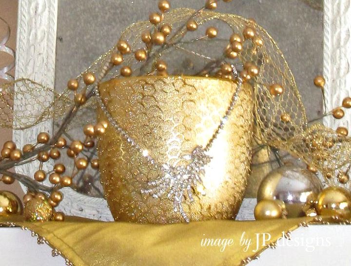 new years eve the party s over, seasonal holiday decor, Golden Candle with Glitz