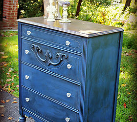 napoleonic blue dresser makeover, chalk paint, painted furniture, Napoleonic Blue Chalk Paint topped in clear and dark wax