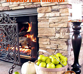 rustic elegant fall house tour, home decor, seasonal holiday decor, For our fireplace I used more natural elements like apples and white pumpkins
