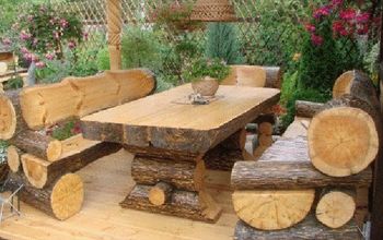 log picnic table & benches