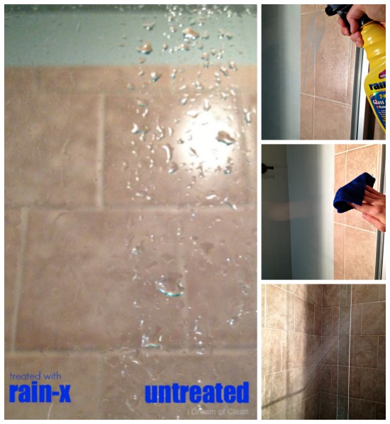 a surprising way to prevent soap scum build up on glass shower doors, bathroom ideas, cleaning tips, This side by side comparison shows the difference Rain x made on my glass shower door