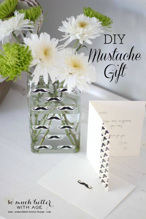 mustache gift set with duck tape, crafts