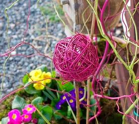 kick start your spring garden, flowers, gardening, Spray paint wicker balls and curly willow in bright spring colors