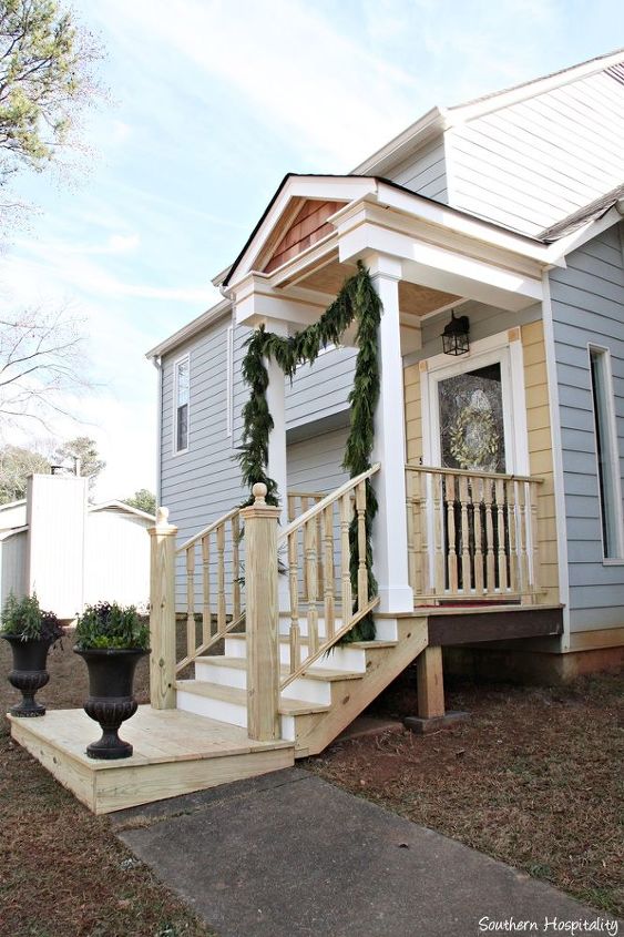 adding a front portico, curb appeal, decks, diy, doors, side view of portico