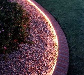 using christmas lights to brighten outdoor space year round, lighting, outdoor living, Rope light makes great borders for gardens and flower beds