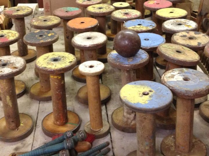 ideas on different things i can do with these yummy old spools, Love the color of these spools I sat out all these spools and took a picture of them before I packed them up