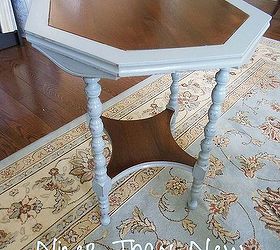 trash to cute side table, chalk paint, painted furniture, Looks great with our rug
