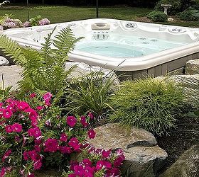 do you like this built in look for a hot tub surround, Landscaped Hot Tub surround