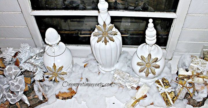 christmas decorating ideas around your fireplace, crafts, fireplaces mantels, repurposing upcycling, seasonal holiday decor, Repurposed lamps decorated for Christmas adding faux snow from old pillow stuffing