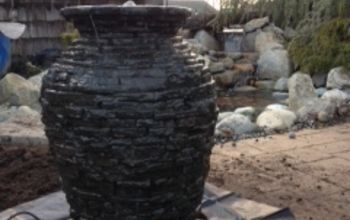 Outdoor Living: Installing a Small Stacked Slate Urn Fountain