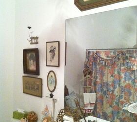 hometour to grandmother s house we go, bathroom ideas, bedroom ideas, home decor, living room ideas, repurposing upcycling, The guest bath Love the gallery wall of vintage prints