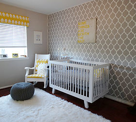 swoon worthy yellow and gray stenciled nurseries, bedroom ideas, painting