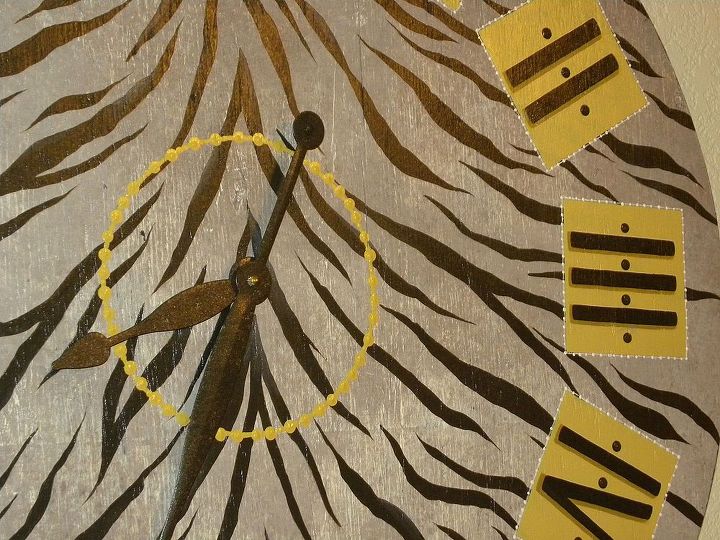 painted wood clock diy by granart, crafts, painting, woodworking projects, Zebra Clock by GranArt