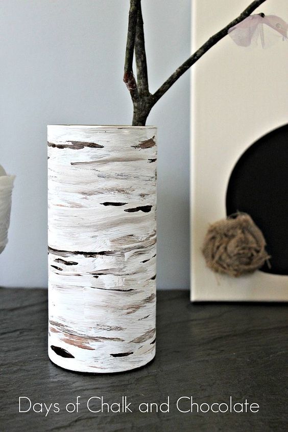 diy birch bark vase, crafts