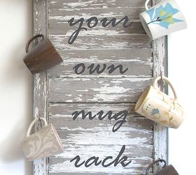 re purposed shutter mug rack, repurposing upcycling, storage ideas, Make your own Mug Rack