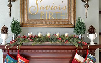 Adding a Vinyl Decal to a mirror is an easy way to bring more Christmas spirit to a room!
