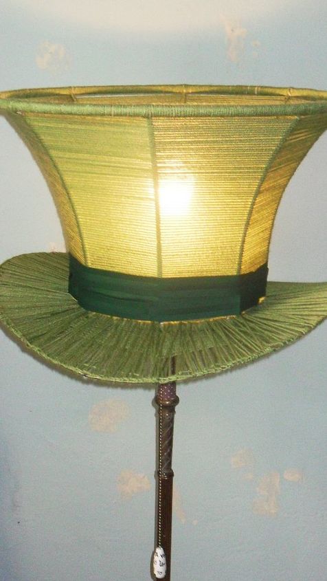 lampshade turned mad hatter that is, crafts, lighting, painted furniture, repurposing upcycling
