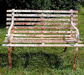 how to paint rusty iron garden furniture, painted furniture