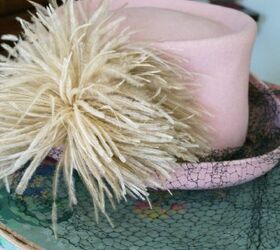 vintage items for home decor, home decor, repurposing upcycling, Ladies vintage pink hat with puffy ostrich feather